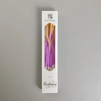 Dortová svíčka Dortové svíčky zakroucené fialovo-žlutá se zlatem 6ks