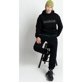 Reporter Young | Chlapecké černé tepláky s gumou v pase a potiskem „TRIBAL“ na nohavici - Barva ČERNÁ, Velikost 158 243-0117B-33-100-1