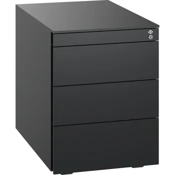 Jednací stůl Kancelářský kontejner C+P Asisto, 430 x 581 x 563 mm, černý, 4 výsuvy