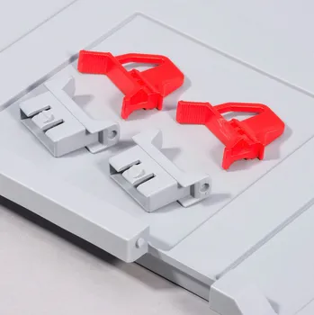 Úložný box Uzamčení pro odklápěcí víko na euro přepravku classic-line B, šedé / červené, sada 2+2 kusy