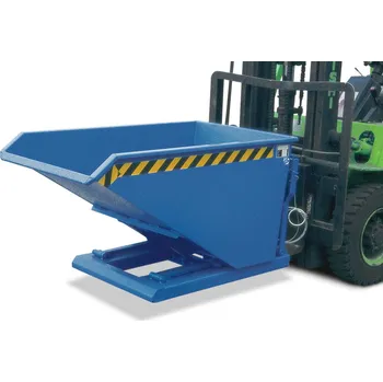 Přepravník Výklopná nádrž na sypký materiál, z oceli, objem 750 l, modrá