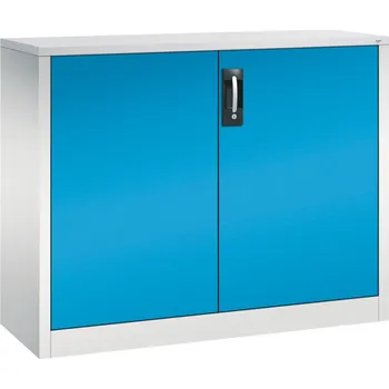 Jednací stůl Kancelářská skříň s křídlovými dveřmi C+P Acurado, příruční, 1200 x 400 x 1000 mm, sv. šedo-modrá