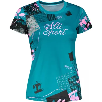 Dámské funkční triko premium ALTISPORT VOJ/ALW009TR01 PETROLEJOVÁ/SVĚTLE RŮŽOVÁ XXL
