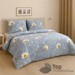 Bavlněné povlečení Deluxe 140x200+70x90 Modrošedá zahrada