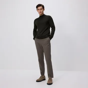 Pánské kalhoty Reserved - Jednobarevné kalhoty chino slim - khaki - 7908H-97X - 7908H-97X-36