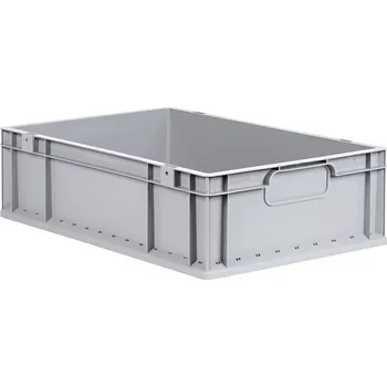 Úložný box Euro přepravky classic-line B, záslepky šedé, z PP, 600 x 400 x 170 mm, BJ = 5 ks