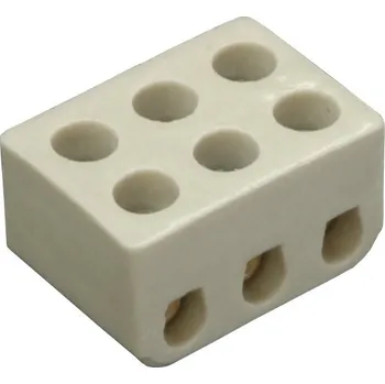 Kabelové oko Svítidlová spojka keramická 3x4 mm, IP 20, 6112-06