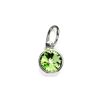 Přívěsek Zlatý přívěsek, Swarovski krystal peridot, bílé zlato - P 1336 (Swarovski krystal 5 mm)