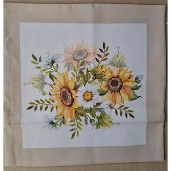 Povlak na dekorativní polštářek Povlak na polštářek Slunečnice a kopretina