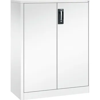 Jednací stůl Kancelářská skříňka s křídlovými dveřmi C+P Acurado, příruční, 930 x 400 x 1200 mm, bílá