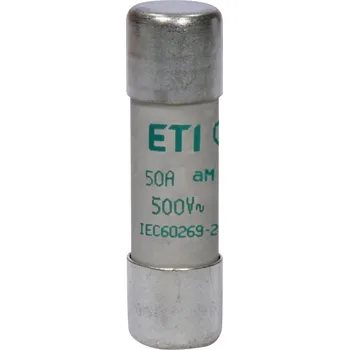 ETI CH14 aM 50A/500V Válcová pojistková vložka, velikost CH14, charakteristika aM, In = 50A, Icn = 120kA, Un = 500V AC, Pd=2,95W