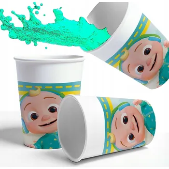 Party nádobí Papírové KELÍMKY COCOMELON s motivem pohádky pro děti k narozeninám 200 ML 8 ks