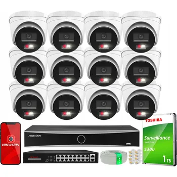 Bezpečnostní kamera Sada IP monitoringu s 12 kamerami IPCAM-T2-30DL 2Mpx PoE HiLook od Hikvision