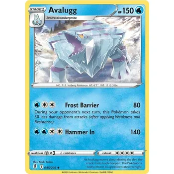 Sběratelská karetní hra Avalugg 45/203 - Evolving Skies Typ karty: Reverse Holo