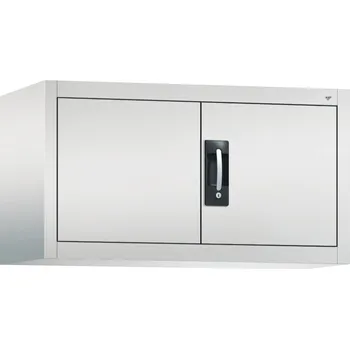 Jednací stůl Nástavec na kancelářskou skříň s křídlovými dveřmi C+P Acurado, 930 x 400 x 500 mm, sv. šedý