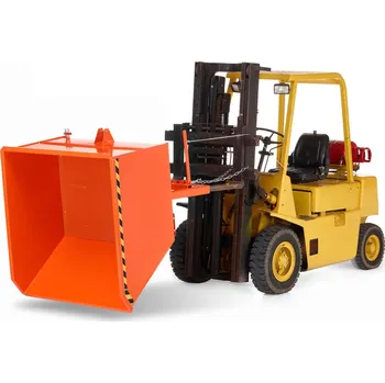 Přepravník Výklopný kontejner na špony, 500 litrů, oranžový, svařovaný, vypouštěcí kohout