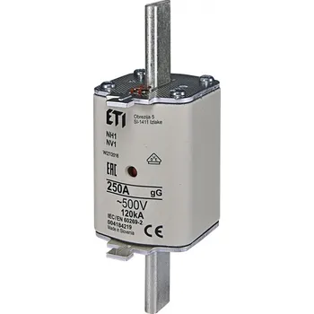 pojistka ETI NV1 gL-gG KOMBI 500V 250A, nožová pojistková vložka