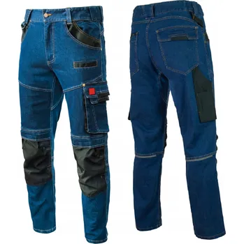 Pracovní obuv Pracovní kalhoty INDEX BHP modré dlouhé L s kapsami