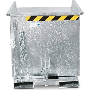 Přepravník Výklopná nádrž na sypký materiál, z oceli, objem 750 l, pozinkovaná