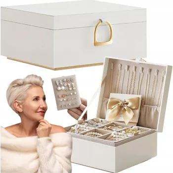 Šperkovnice Šperkovnice na bižuterii, dvouúrovňová, organizér, s držákem SONGMICS