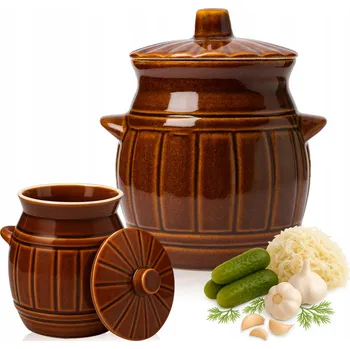 Hrnec Kameninové nádobí na sádlo, HRNEC keramický hrnec, sud K NAKLÁDÁNÍ zelí 1,2 l