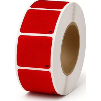 Průmyslové lepidlo 3M 997-72S Diamond Grade™ Reflexní pružné čtverce 50 x 50 mm, červené - 100cm