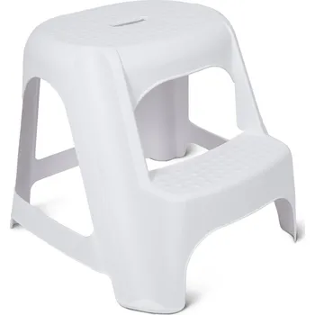 Schůdek 4Home Plastové stupátko Bílá 2 příčky