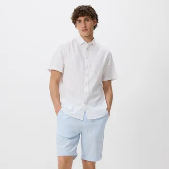 Reserved - Regular šortky s příměsí lnu - bleděmodrá - 8095H-05M - 8095H-05M-L