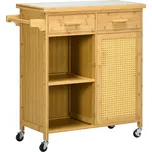 Kuchyňský vozík se zásuvkou, skříňkou, policemi a držákem na utěrky