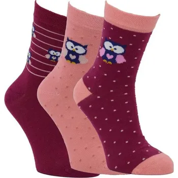 VIO dětské barevné bavlněné vzorované ponožky sovičky mix2 23-26