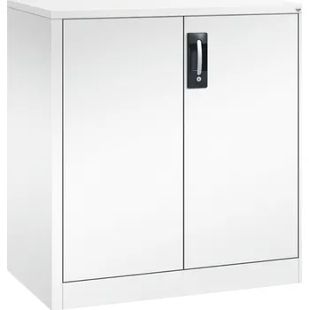 Jednací stůl Kancelářská skříňka s křídlovými dveřmi C+P Acurado, příruční, 930 x 500 x 1000 mm, bílá