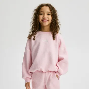 Dívčí mikina Reserved - Mikina s kapucí a vyšívaným nápisem - růžová - 247FA-30M - 247FA-30M-158