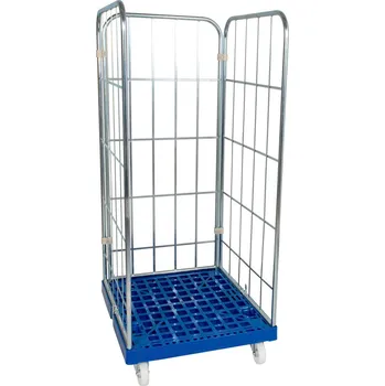 Manipulační vozík Classic, 2 boční stěny a 1 zadní stěna zinkované, 724 x 815 x 1660 mm