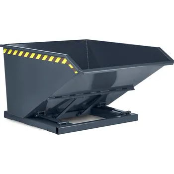 Přepravník Výklopná nádrž na posypový materiál z oceli, objem 750 litrů, šedá