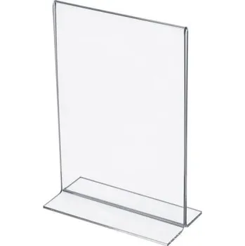Plexi stojánek na stůl oboustranný typu T - velikost A6 na výšku (P-BHT-A6P)
