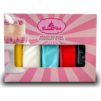 SweetArt potahovací a modelovací hmoty vanilkové Cars mix (5x100 g)