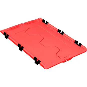Úložný box Odklápěcí víko pro stohovatelnou nádobu classic-line D, 610 x 400 x 40 mm, červené, BJ = 2 ks