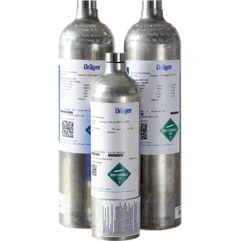 Ventil Testovací plyn Dräger, 60 litrů, plynný chlor (CI2), N2, 5 ppm