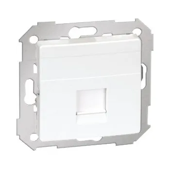 Elektrická zásuvka Kryt komunikační a datové zásuvky 1 násobný, pro 1 konektor RJ45/RJ12/RJ11, plochý, bílý