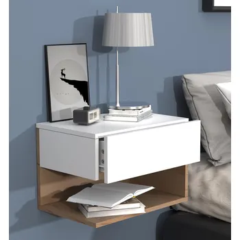 Noční stolek VCM Nástěnná zásuvka Usal XL 45, dub medový 487597