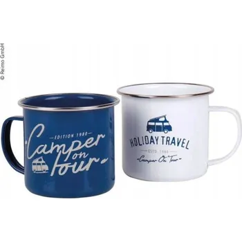 Sada smaltovaných hrnků Holiday Travel 2 ks 400 ml