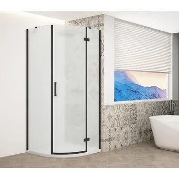 TRINITY BLACK čtvrtkruhový sprchový kout 900x900mm, matné sklo, pravé GT6590MR-B
