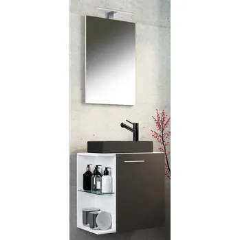 Koupelnový nábytek VCM 3dílné umyvadlo pro hosty Hausa BL se zrcadlem, bílé 488316