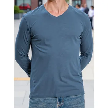 Pánské tričko Sinsay - Bavlněné tričko Basic - indigo - 652EY-57X - 652EY-57X-3XL