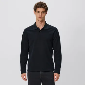 Pánská mikina Reserved - Bavlněné polo s dlouhými rukávy - černý - 396GQ-99X - 396GQ-99X-S