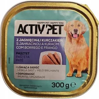 Krmivo pro psa Mokré krmivo pro psy Krmivo Paštika s jehněčím a kuřecím masem 300g Activ Pet