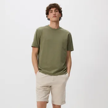 Pánské kalhoty Reserved - Regular šortky s příměsí lnu - béžová - 8095H-08M - 8095H-08M-XL