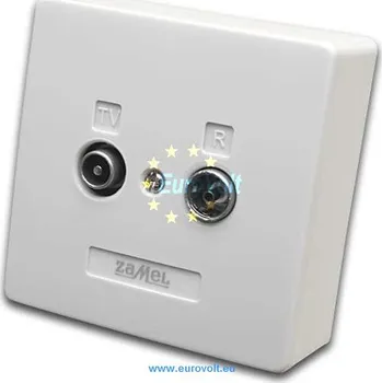 Elektrická zásuvka Zásuvka TV+R průběžná 10dB s instalační krabičkou