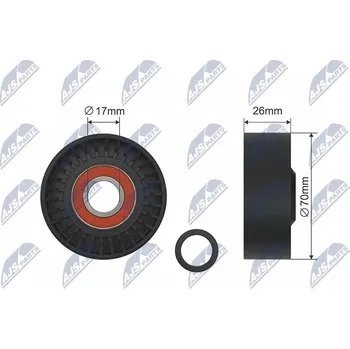 Napínací kladka, žebrovaný klínový řemen NTY RNK-BM-014