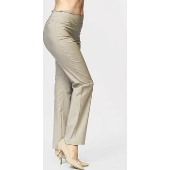 Dámské kalhoty Dlouhé rovné béžové dámské kalhoty 375 mic délka prodloužená (+5cm) velikost 3XL